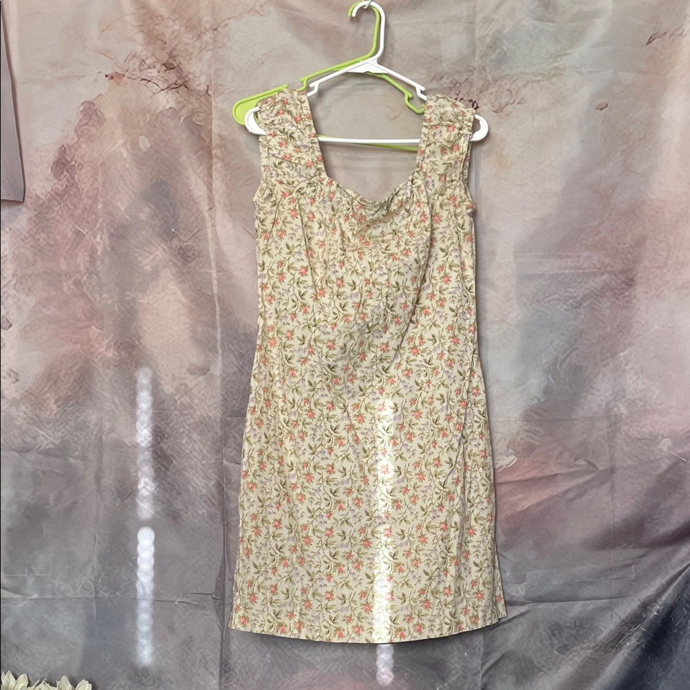 Trio New York Floral Mini Dress - Cream and Pink